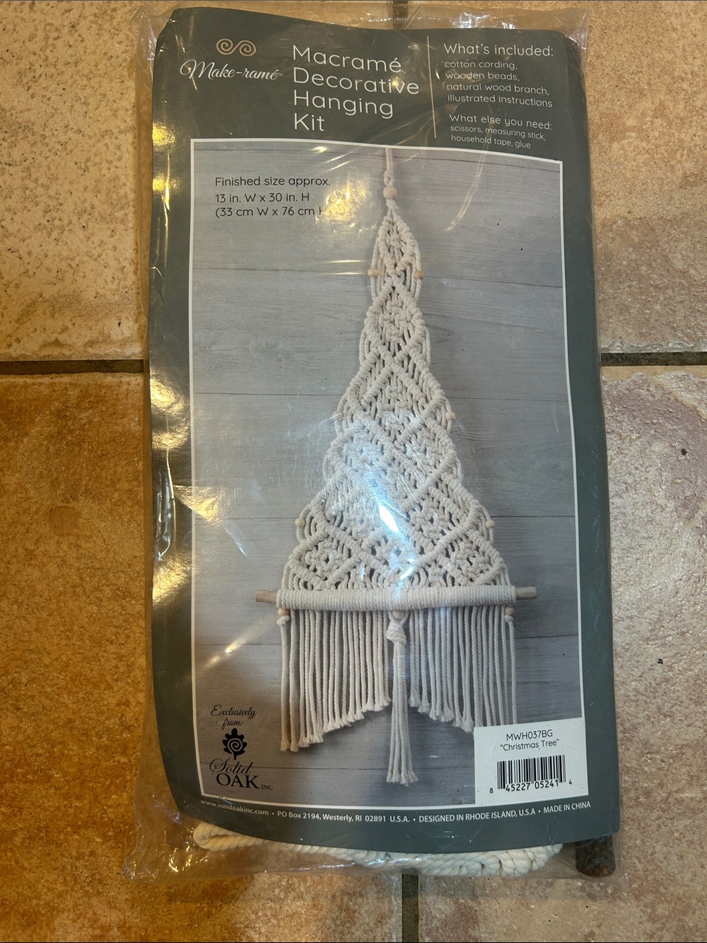 Make-rame Macramé Hanging Kit Christmas tree Natural Cream, NWT